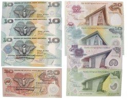 Papua New Guinea. Lot (8) 2/5/4x10/2x20 Kina. Banknote. Type 1998-2008. - UNC.