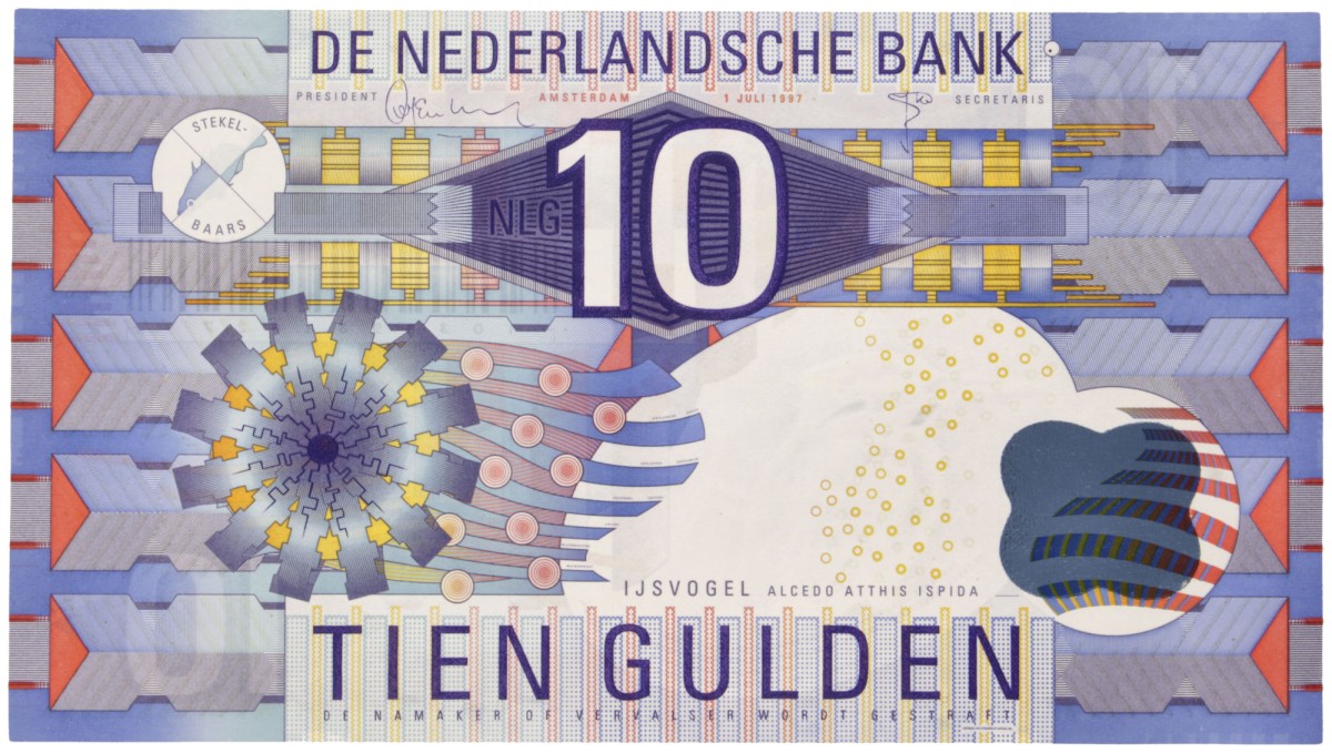 Nederland. 10 Gulden. Bankbiljet. Type 1997. Type IJsvogel. - Nagenoeg UNC.