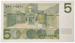 Nederland. 5 Gulden. Bankbiljet. Type 1966. Type Vondel. - Nagenoeg UNC.