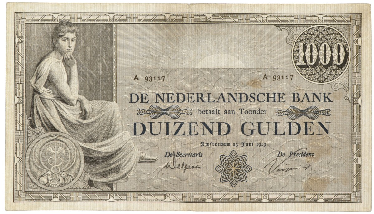 Nederland. 1000 Gulden. Bankbiljet. Type 1919. Type Grietje Seel. - Zeer Fraai.