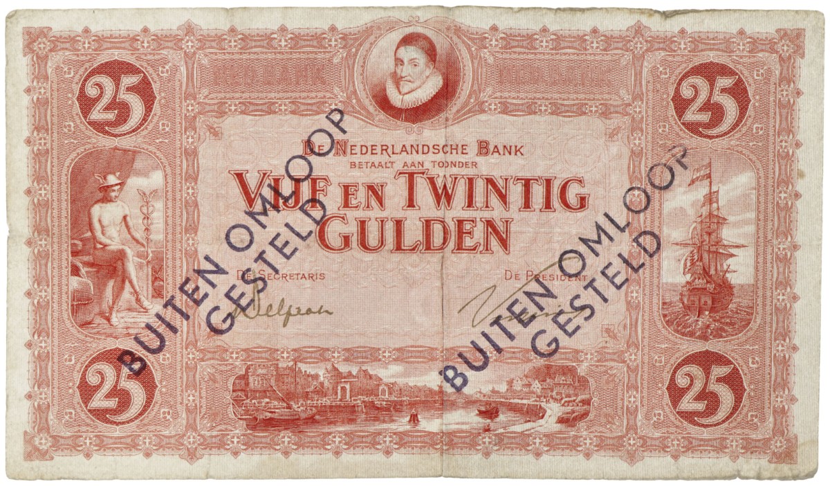 Nederland. 25 Gulden. Bankbiljet. Type 1921. Type Willem van Oranje. - Zeer Fraai -.