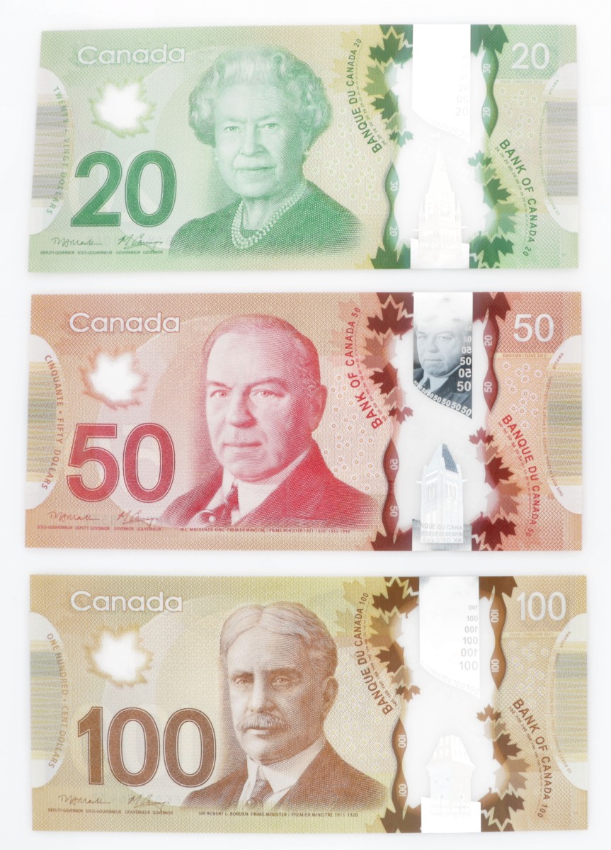 Canada. Lot (3) 20/50/100 Dollars. Banknote. Type 2011-2012. - UNC.