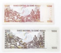 Guinea-Bissau. Lot (2) 1000 Pesos. Banknote. Type 1978-1993. - UNC.