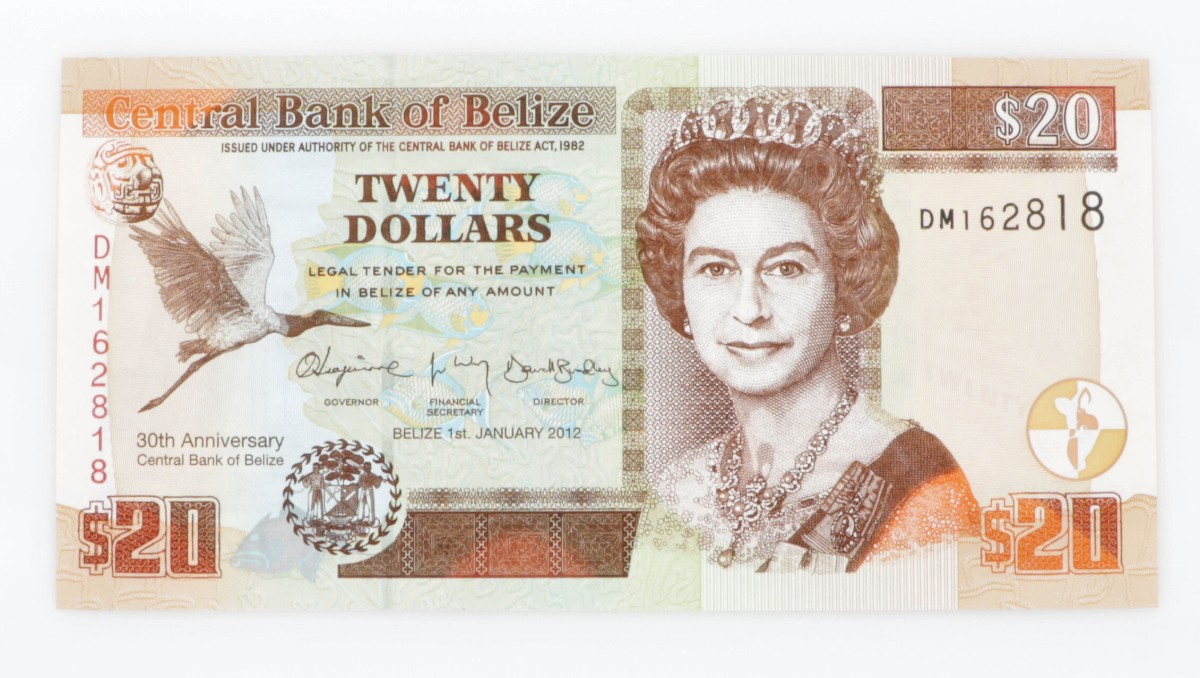 Belize. 20 Dollars. Banknote. Type 2012. - UNC.