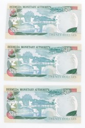 Bermuda. 3x 20 Dollars 2000. Banknote. Type 2000. - UNC.