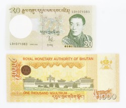 Bhutan. 20/1000 Ngultrums. Banknote. Type 2006-2008. - UNC.