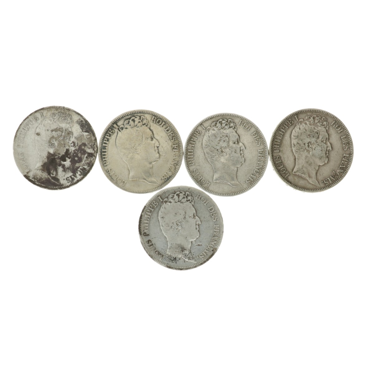 France. Louis Philippe I. Lot (5) 1831 B, H, W and MA and 183(1?) B.