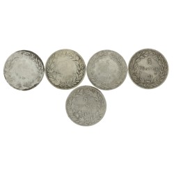 France. Louis Philippe I. Lot (5) 1831 B, H, W and MA and 183(1?) B.