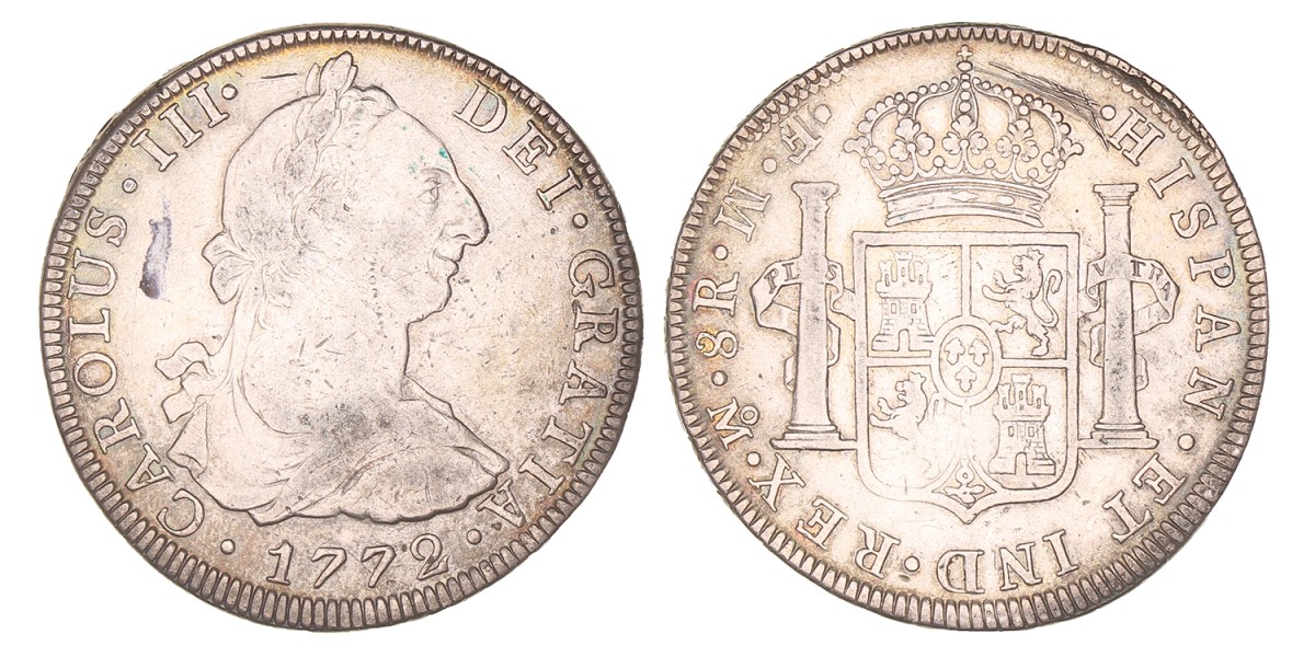 Mexico. Spanish colony. Carlos III. 8 Reales. 1772 Mo FM.