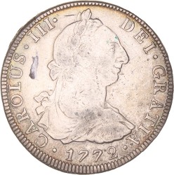 Mexico. Spanish colony. Carlos III. 8 Reales. 1772 Mo FM.