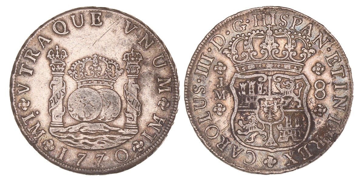 Peru. Spanish colony. Carlos III. 8 Reales. 1770 LM JM.