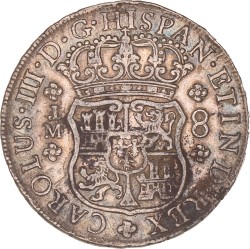 Peru. Spanish colony. Carlos III. 8 Reales. 1770 LM JM.