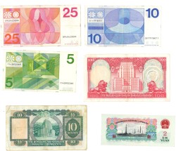 Lot (22) diverse bankbiljetten w.o. China / Nederland . Banknote. Type 1960-1980. - Very fine / Extremely fine.