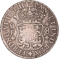 Mexico. Spanish colony. Carlos III. 8 Reales. 1752 Mo MF.