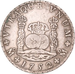 Mexico. Spanish colony. Carlos III. 8 Reales. 1752 Mo MF.