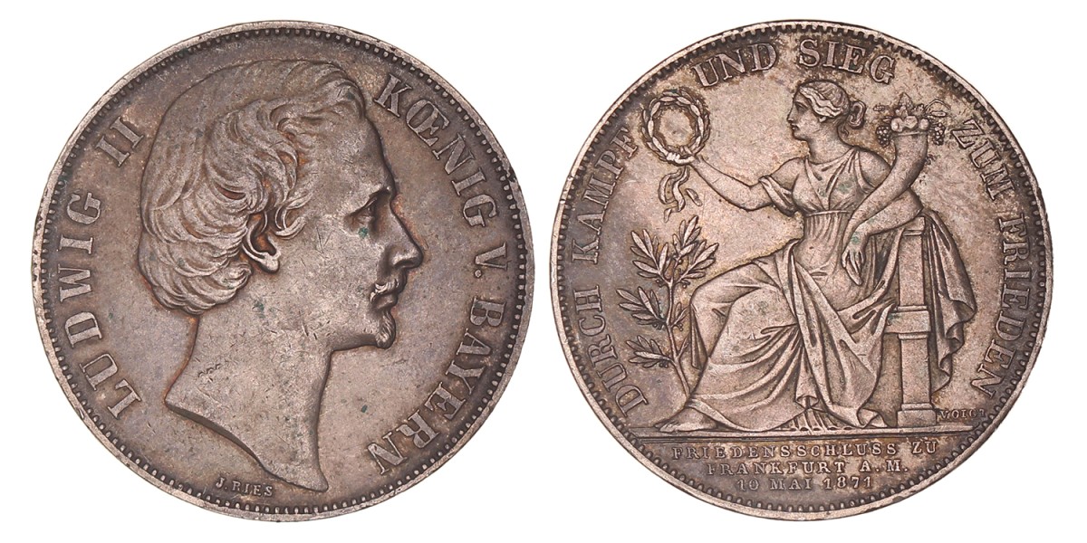 German states. Bavaria. Ludwig II. Thaler. 1871.