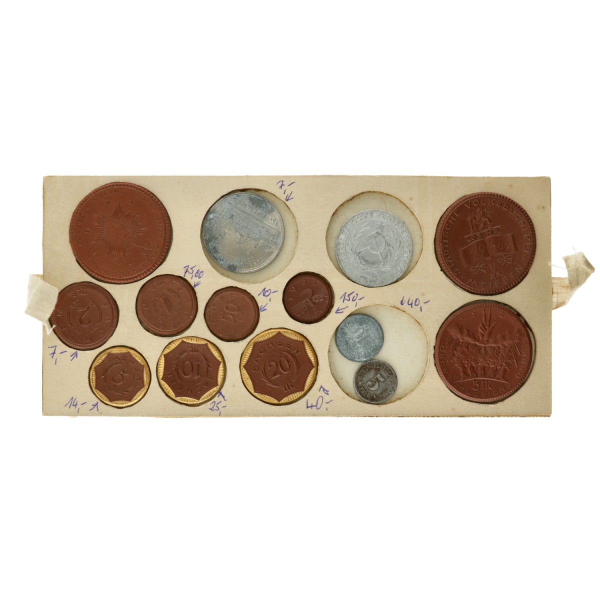 Germany. Weimar republic. Saxony. Porcelain Notgeld and tokens. 1920s.