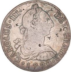 Peru. Spanish Colony. Carlos III. 8 Reales. 1779 LIMAE MJ.