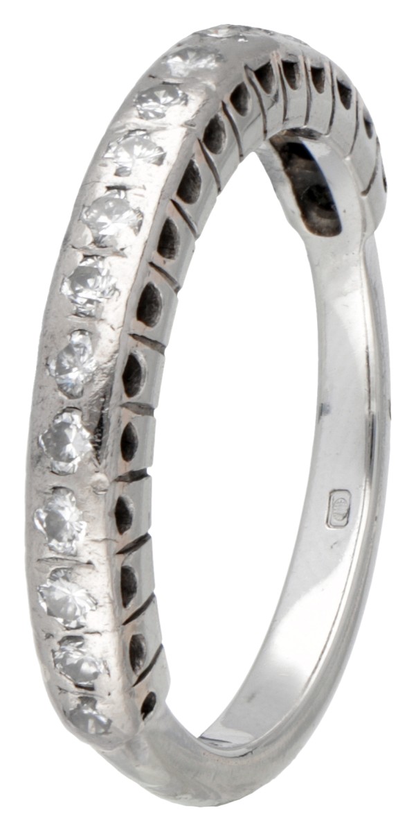 14 kt. Witgouden alliance ring bezet met ca. 0.17 ct. diamant.