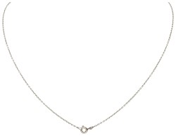 14 kt. Witgouden art deco collier en hanger bezet met ca. 0.12 ct. diamant.