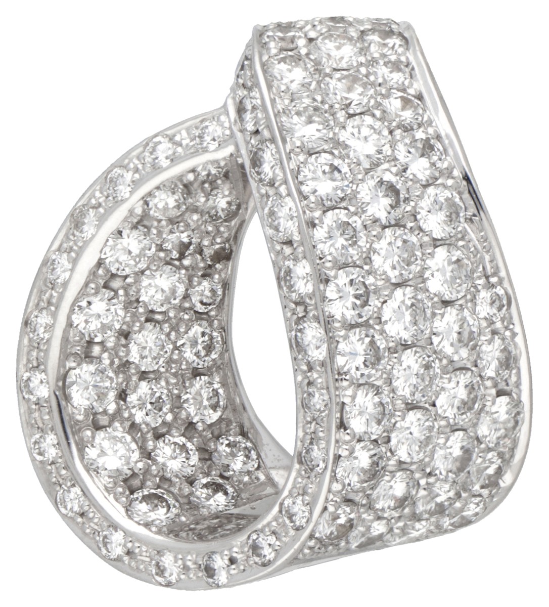 18 kt. Witgouden hanger bezet met ca. 2.25 ct. diamant.