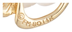 Franklin Mint 14 kt. geelgouden hanger bezet met een bloem vervaardigd uit kwarts en een diamant.