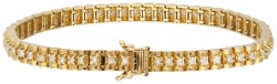 18 kt. Geelgouden tennisarmband bezet met ca. 1.65 ct. diamant.