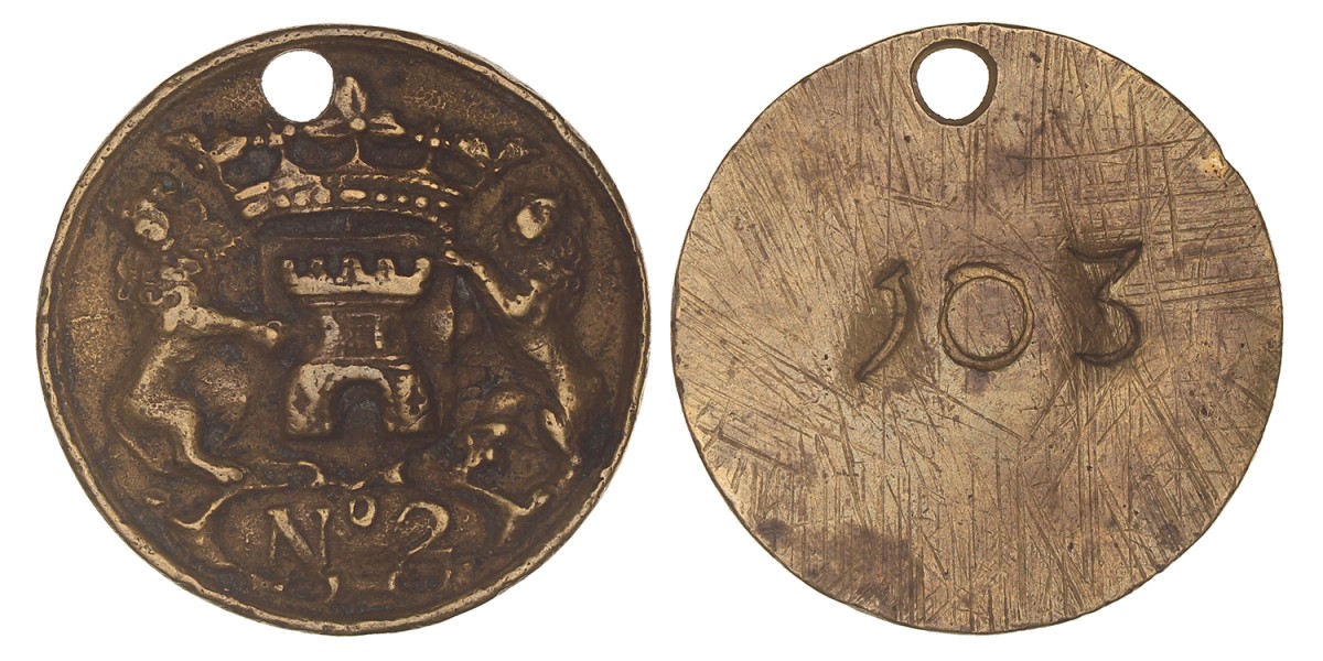 Nederland. Alkmaar. Z.j. (19e eeuw). Brandspuit-penning - Brandspuit nr. 2.