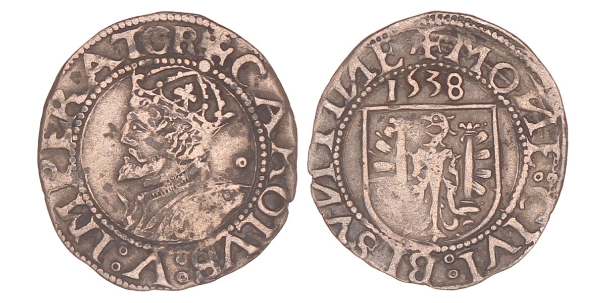 France - Feudal. Free imperial city of Besançon. Charles V. Carolus. 1538.