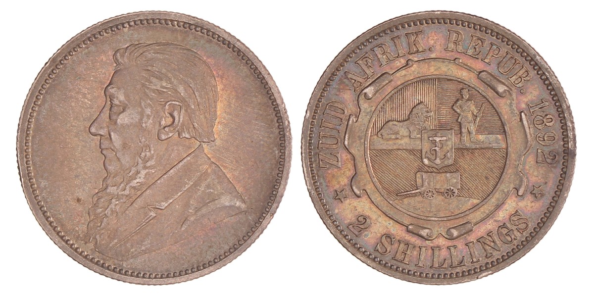 South Africa. Zuid-Afrikaanse Republiek. 2 Shillings. 1892.