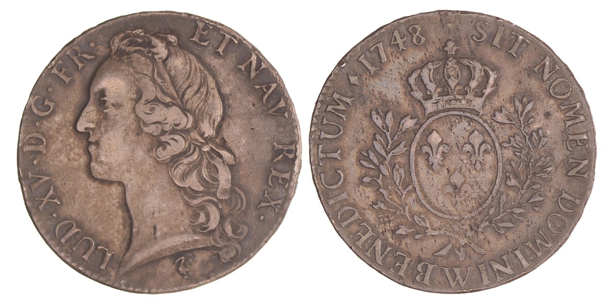France. Louis XV. Ecu. 1748 W.
