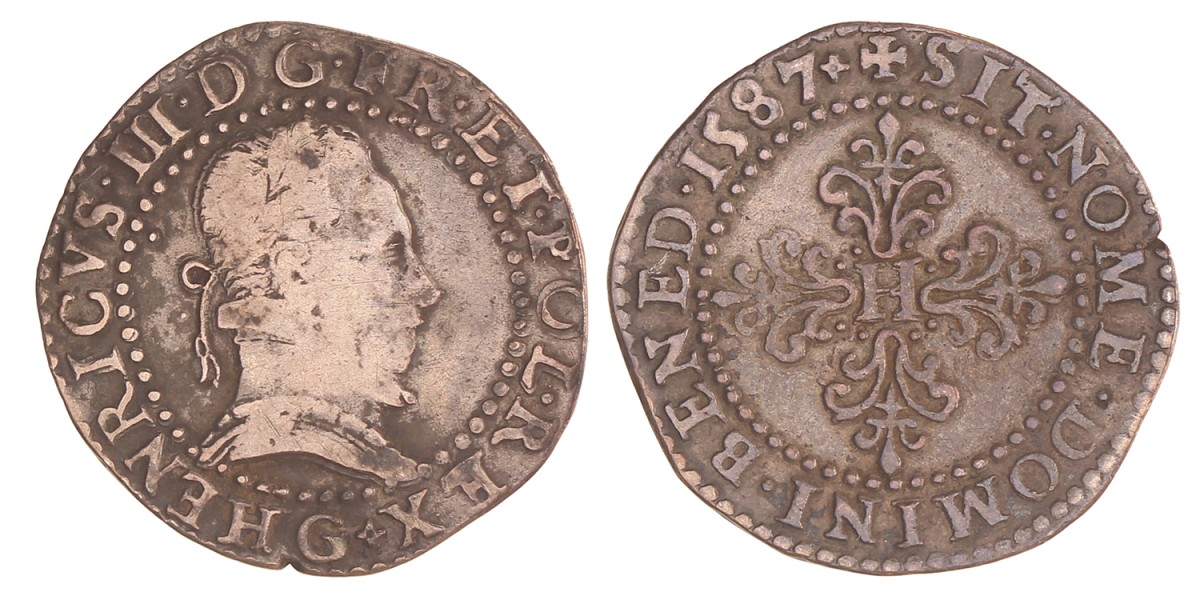 France. Kingdom. Henry III. ½ Franc. 1587.