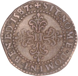 France. Kingdom. Henry III. ½ Franc. 1587.