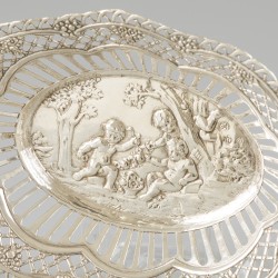 Bonbonmandje zilver.