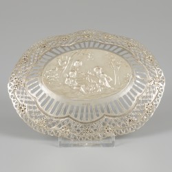 Bonbonmandje zilver.