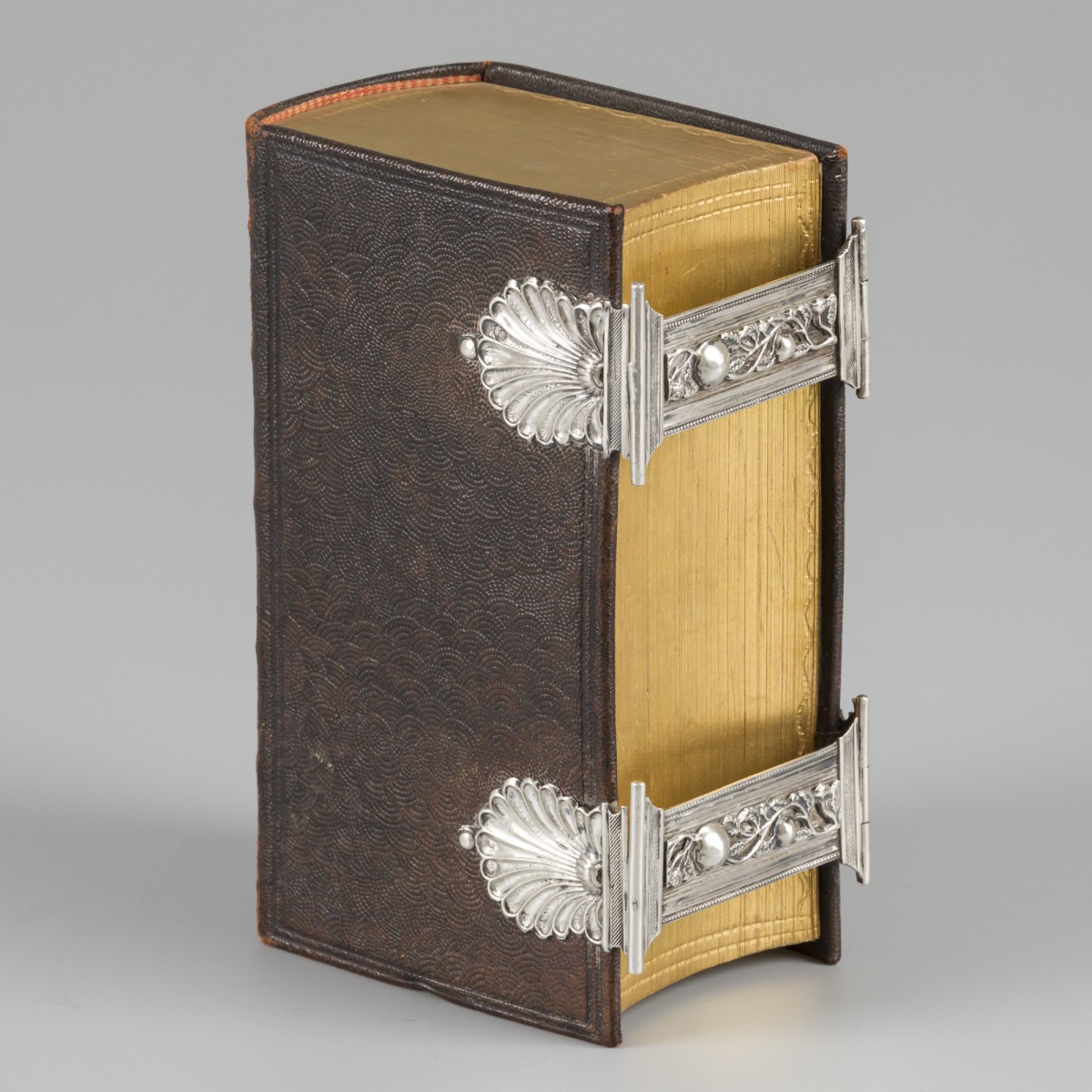 Bijbel met dubbele sloten zilver.