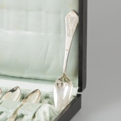12-delige set koffielepels zilver.