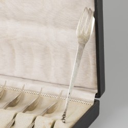 12-delige set taartvorkjes zilver.
