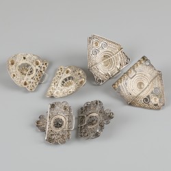 3-delig lot ceintuurgespen zilver.