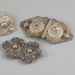 3-delig lot ceintuurgespen zilver.