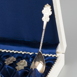 6-delige set koffie- / theelepels zilver.