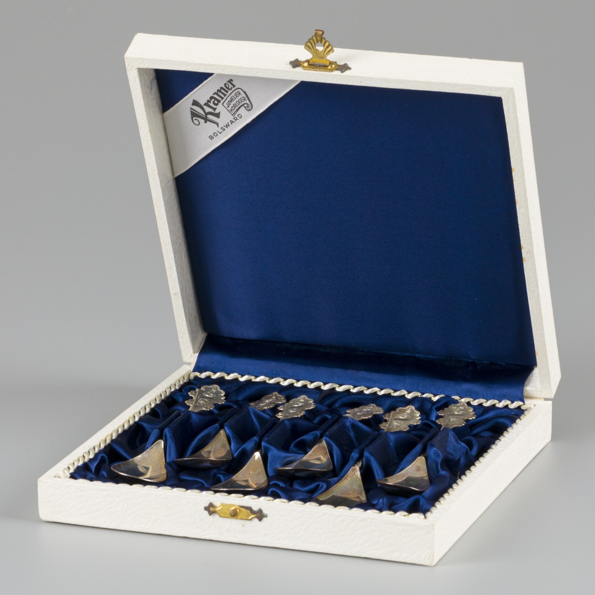 6-delige set koffie- / theelepels zilver.