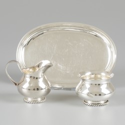 3-delig roomstel zilver.