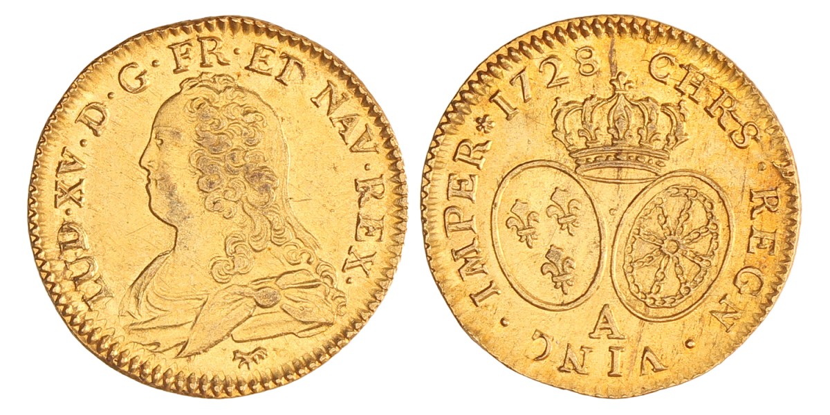 France. Louis XV. Louis d'or - aux lunettes. 1728 A.