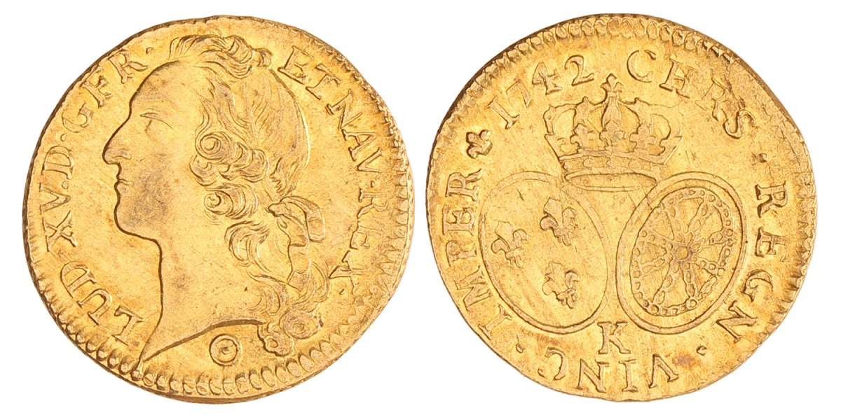 France. Louis XV. Louis d'or - au bandeau. 1742 K.