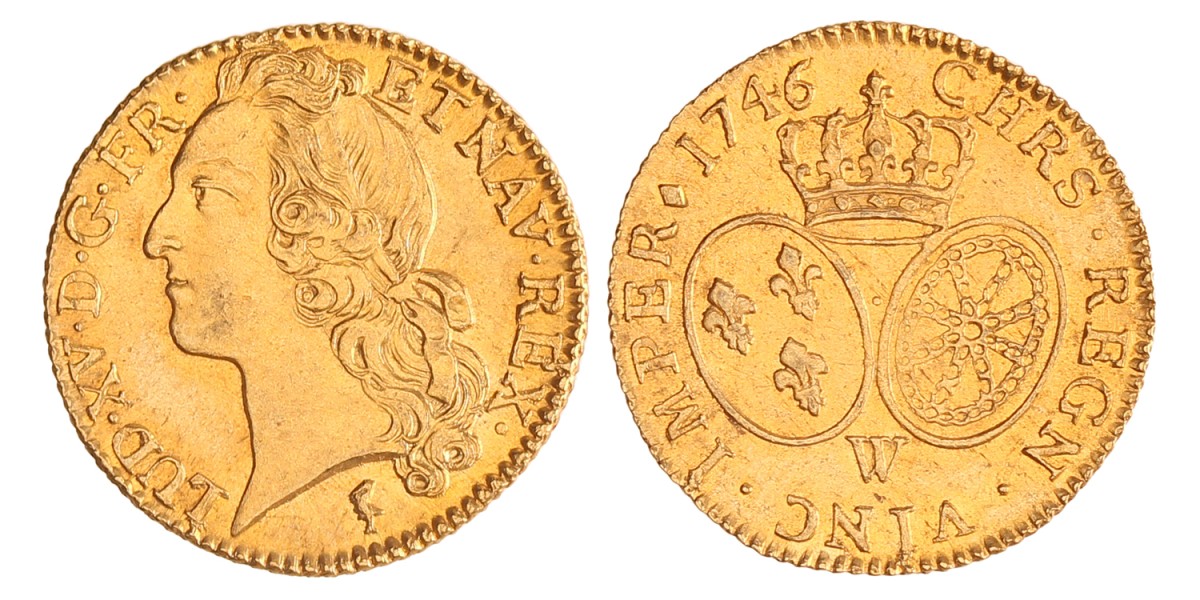 France. Louis XV. Louis d'or - au bandeau. 1746/5 W.