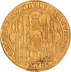 Nieuw gouden schild (met leeuw). Vlaanderen. Lodewijk van Male. Z.j. (1370 - 1380). Zeer Fraai / Prachtig.