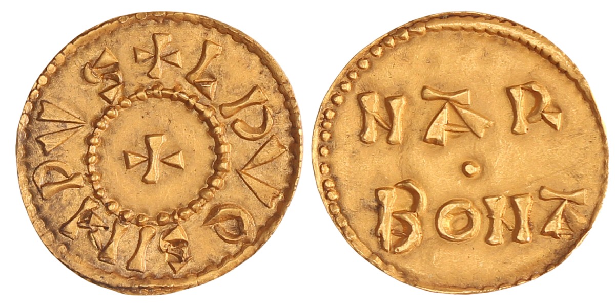 France - feudal. Narbonne. Louis 'the pious'. Denier - Golden RESTRIKE or REPLICA. N.D.