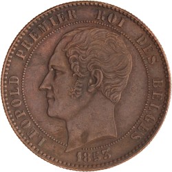 Belgium. Leopold I. 10 Centimes. 1853 big date.