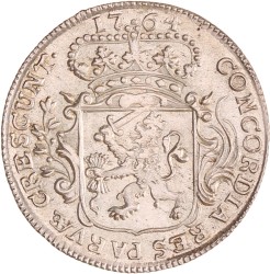 Kwart zilveren dukaat. Zeeland. 1764. UNC details.